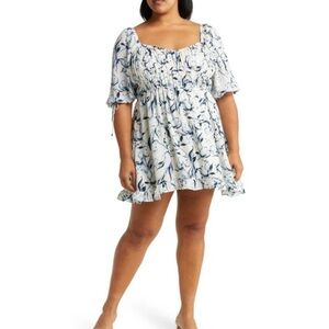 Floral Print Babydoll Dress